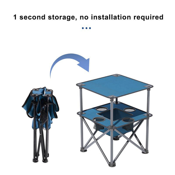 ZXFODX Folding Camping Table,Beach Tables for Sand Foldable,Camp Table,Comes with 4 Cup Holders and Storage Bags,Quick Unfolding and Folding,Suitable for Camping