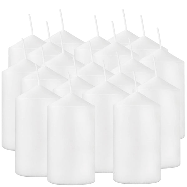 2x4 High White Pillar Candles, Set of 20, Unscented. Bulk Buy. Ideal for Wedding, Emergency Lanterns, Spa, Aromatherapy, Party