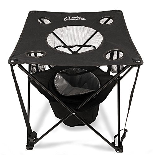All-in-One Tailgating Table - Collapsible Folding Camping Table with Insulated Cooler, Mesh Food Basket and Travel Bag for Barbecues, Camping, Superbowl Football Tailgate Parties -Great BBQ Grill Gift