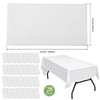 Tegeme Rectangular Plastic Tablecloth, 28 Pack Disposable Table Cloths 54 x 108 Inches, Waterproof Sturdy Material for Kitchen, Dining Room, Party, Wedding, Picnic, Camping (White)