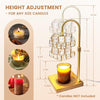 MUDIKIC Candle Warmer Lamp with Timer, Candle Lamp Warmer Adjustable Height, Electric Handmade Crystal Candle Warmer with 2 Bulbs for Home Decor Dimmable Wax Melt Warmer