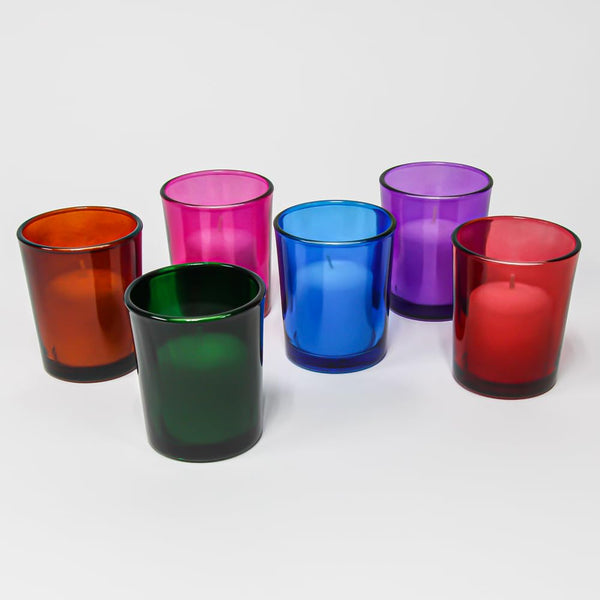 Eastland Set of 12 Blue Colored Glass Votive Candle Holders