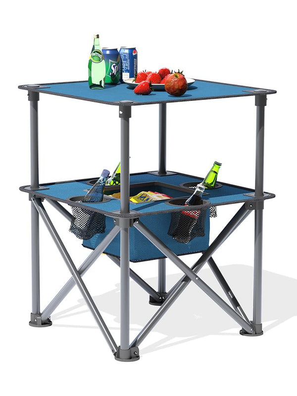 ZXFODX Folding Camping Table,Beach Tables for Sand Foldable,Camp Table,Comes with 4 Cup Holders and Storage Bags,Quick Unfolding and Folding,Suitable for Camping