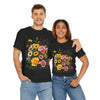 Wildflowers and Pink & Yellow Roses, Graphic T-Shirts for Women, Floral Shirt, Womens Short Sleeve, Ladies Graphic Tees #5150TTS
