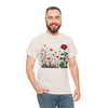 Wildflowers and a Red Rose, Graphic T-Shirts for Women, Floral Shirt, Womens Short Sleeve, Ladies Graphic Tees #5008TTS