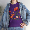 Wildflowers and Orange Roses, Graphic T-Shirts for Women, Floral Shirt, Womens Short Sleeve, Ladies Graphic Tees #5043TTS