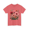 Wildflowers and Pink & Red Roses, Graphic T-Shirts for Women, Floral Shirt, Womens Short Sleeve, Ladies Graphic Tees #5133TTS