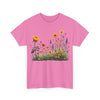 Wildflowers and Yellow Roses, Graphic T-Shirts for Women, Floral Shirt, Womens Short Sleeve, Ladies Graphic Tees #5028TTS