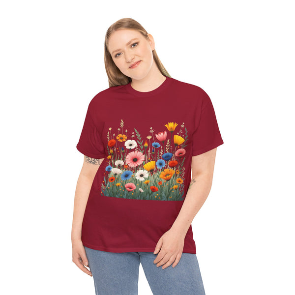 Wildflowers, Graphic T-Shirts for Women, Floral Shirt, Womens Short Sleeve, Ladies Graphic Tees #5108TTS