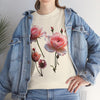 Wildflowers and Pink Roses, Graphic T-Shirts for Women, Floral Shirt, Womens Short Sleeve, Ladies Graphic Tees #5019TTS