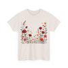 Wildflowers and Red Roses, Graphic T-Shirts for Women, Floral Shirt, Womens Short Sleeve, Ladies Graphic Tees #5033TTS