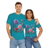 Wildflowers and Pink/Violet Roses, Graphic T-Shirts for Women, Floral Shirt, Womens Short Sleeve, Ladies Graphic Tees #5100TTS