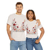 Wildflowers and Red Roses, Graphic T-Shirts for Women, Floral Shirt, Womens Short Sleeve, Ladies Graphic Tees #5033TTS