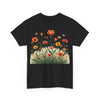Wildflowers and Orange Roses, Graphic T-Shirts for Women, Floral Shirt, Womens Short Sleeve, Ladies Graphic Tees #5047TTS