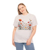Wildflowers and Orange Roses, Graphic T-Shirts for Women, Floral Shirt, Womens Short Sleeve, Ladies Graphic Tees #5042TTS