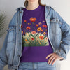 Wildflowers and Orange Roses, Graphic T-Shirts for Women, Floral Shirt, Womens Short Sleeve, Ladies Graphic Tees #5047TTS