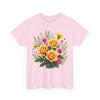 Wildflowers and Yellow Roses, Graphic T-Shirts for Women, Floral Shirt, Womens Short Sleeve, Ladies Graphic Tees #5135TTS