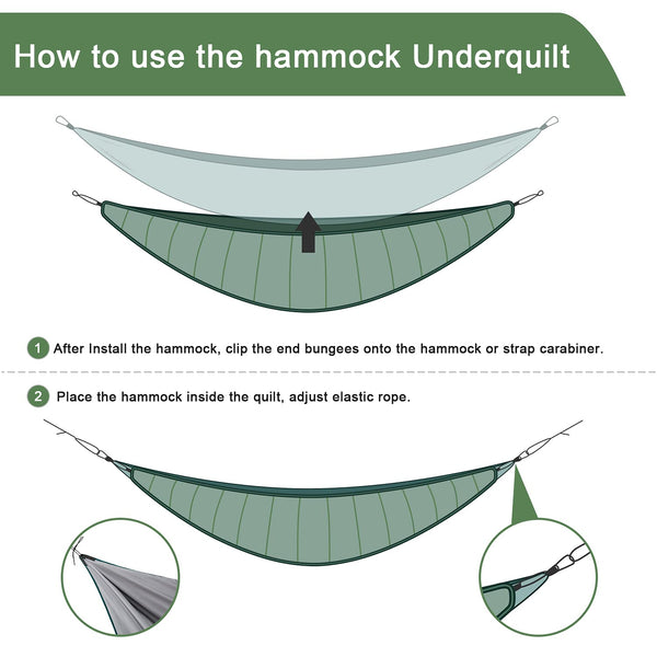 G4Free Hammock Underquilt for Single & Double Camping Hammocks, Lightweight Portable Top Warm 4 Season Winter Under Quilt for Outdoor Camping Hiking Backpacking