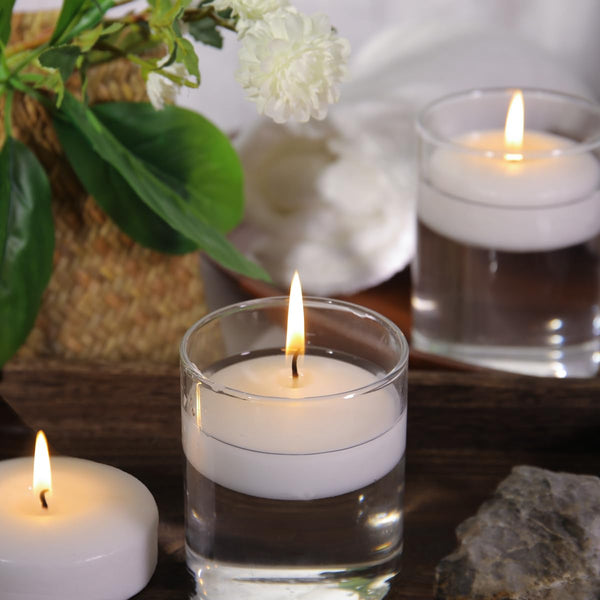 3 inch White Floating Candles, 48 Packs Unscented Floating Candles for Centerpieces-10 Hours Burn Time-3â Floating Tealight Candles for Cylinder Vases, Pool, Wedding, Party, Valentine's Day