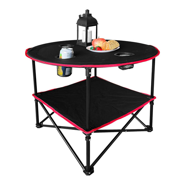CAMP SOLUTIONS Beach Table Tailgate Table Portable Picnic Table with 4 Cup Holders Portable Tables Folding with Carry Bag for Outdoors,Party, Hiking, Fishing, Tailgating