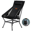 AnYoker Camping Chair, Compact Backpacking Chair, Portable Folding Chair, Beach Chair with Side Pocket and headrest, Lightweight Hiking Chair 188ZZ-SJB(Black)
