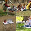 Folding Camp Table Small, 24''L x16''W with Adjustable Height Legs, Indoor Outdoor Lightweight Portable Aluminum Dining Table for Picnic Camping 2-Feet(2 Heights 10"/19")