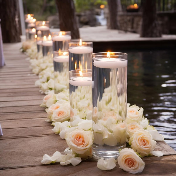 3 inch White Floating Candles, 48 Packs Unscented Floating Candles for Centerpieces-10 Hours Burn Time-3â Floating Tealight Candles for Cylinder Vases, Pool, Wedding, Party, Valentine's Day