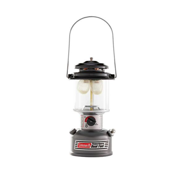 Coleman Powerhouse Dual Fuel Lantern Shines up to 800 Lumens, 2-Mantle Lantern Uses Coleman Liquid Fuel or Gasoline with Adjustable Brightness, Carry Handle, Mantles, & Funnel Included