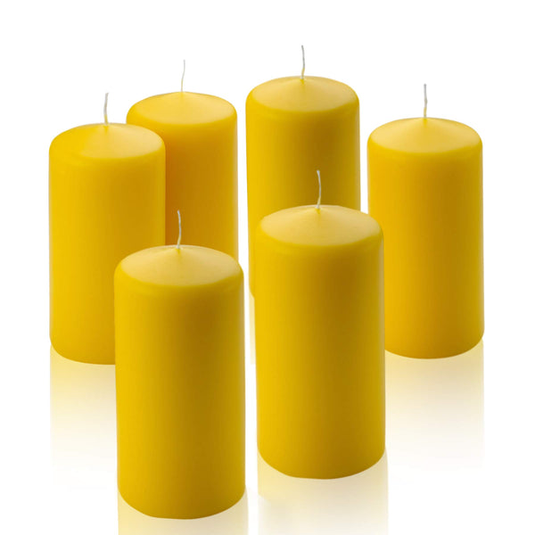 Citronella Pillar Candle - Set of 6 Citronella Candles - 6 inch Tall, 3 inch Thick - for Indoor/Outdoor Use
