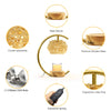 Yeuslor Candle Warmer Lamp for Jar Candles with Adjustable Brightness&Timer,Handcrafted Crystal&Wooden Base,Candle Lamp Luxurious Design+2Bulbs,Home Decoration Electric Candle lamp(Gold C-Shaped)