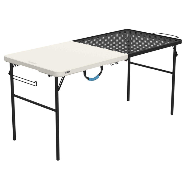 Lifetime Folding Tailgate Table with Grill Rack, Portable Outdoor Camping Station, 5-Foot