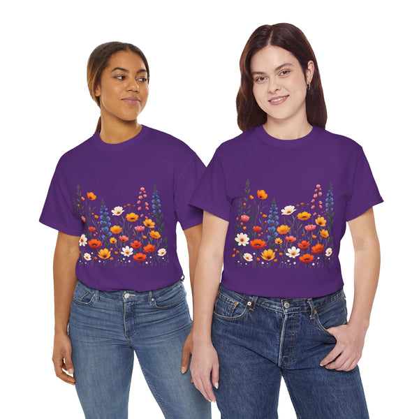 Wildflowers, Graphic T-Shirts for Women, Floral Shirt, Womens Short Sleeve, Ladies Graphic Tees #5110TTS