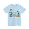 Wildflowers and Orange Roses, Graphic T-Shirts for Women, Floral Shirt, Womens Short Sleeve, Ladies Graphic Tees #5042TTS