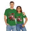Wildflowers and Red & Pink Roses, Graphic T-Shirts for Women, Floral Shirt, Womens Short Sleeve, Ladies Graphic Tees #5132TTS