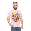 Wildflowers and Pink & Yellow Roses, Graphic T-Shirts for Women, Floral Shirt, Womens Short Sleeve, Ladies Graphic Tees #5145TTS