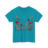 Wildflowers and Red Roses, Graphic T-Shirts for Women, Floral Shirt, Womens Short Sleeve, Ladies Graphic Tees #5033TTS