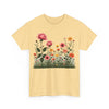 Wildflowers and Pink Roses, Graphic T-Shirts for Women, Floral Shirt, Womens Short Sleeve, Ladies Graphic Tees #5020TTS