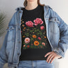 Wildflowers and Pink Roses, Graphic T-Shirts for Women, Floral Shirt, Womens Short Sleeve, Ladies Graphic Tees #5013TTS
