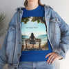 My Happy Place, Woman on Bench, Looking at Waves,  Safe Place T-Shirt, Finding My Happy Place Top, Ocean Waves,  #5003STS