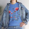 Wildflowers and Pink Roses, Graphic T-Shirts for Women, Floral Shirt, Womens Short Sleeve, Ladies Graphic Tees #5018TTS