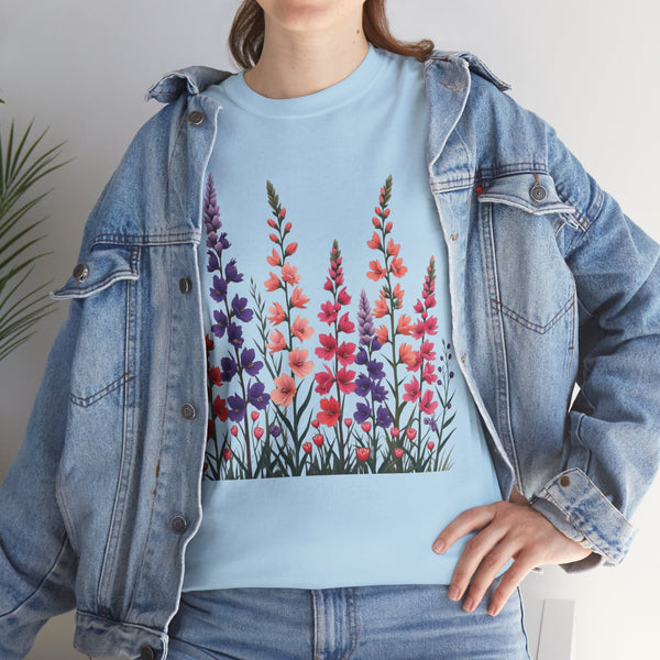 Wildflowers, Graphic T-Shirts for Women, Floral Shirt, Womens Short Sleeve, Ladies Graphic Tees #5118TTS