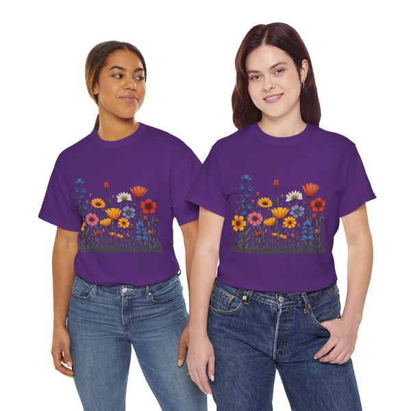 Wildflowers, Graphic T-Shirts for Women, Floral Shirt, Womens Short Sleeve, Ladies Graphic Tees #5116TTS