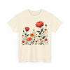 Wildflowers and Orange Roses, Graphic T-Shirts for Women, Floral Shirt, Womens Short Sleeve, Ladies Graphic Tees #5043TTS