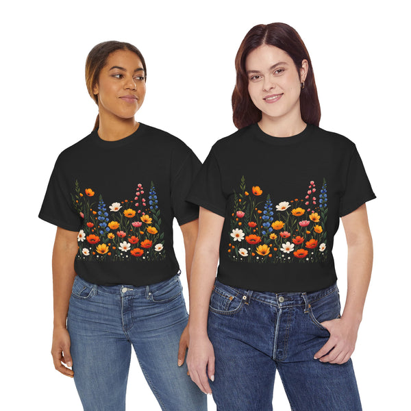 Wildflowers, Graphic T-Shirts for Women, Floral Shirt, Womens Short Sleeve, Ladies Graphic Tees #5110TTS