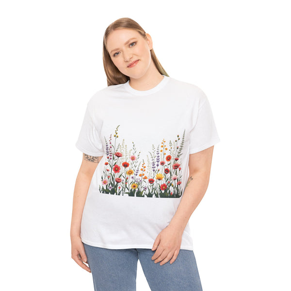 Wildflowers, Graphic T-Shirts for Women, Floral Shirt, Womens Short Sleeve, Ladies Graphic Tees #5104TTS