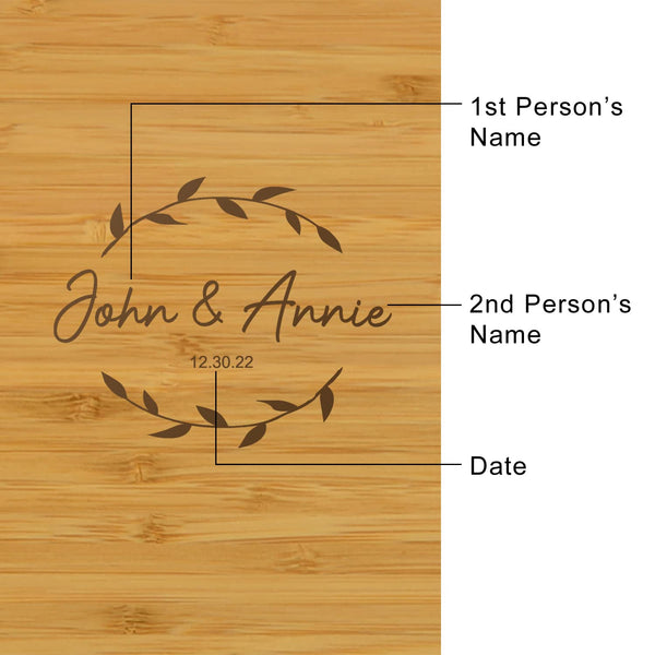 6 inch square cutting board custom notated