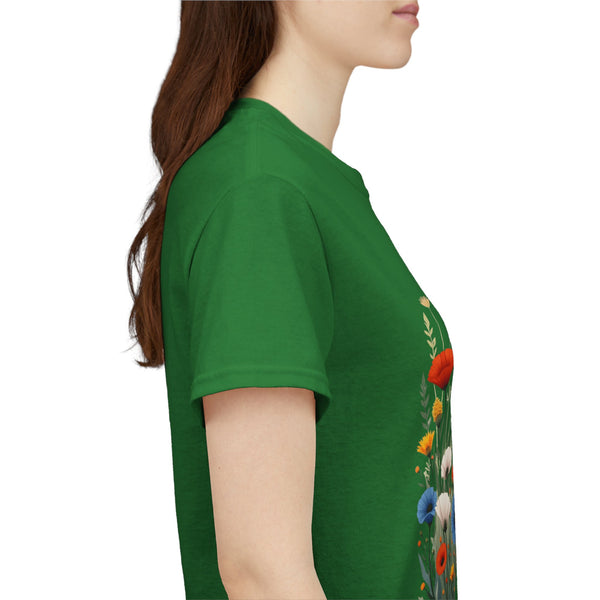 Wildflowers, Graphic T-Shirts for Women, Floral Shirt, Womens Short Sleeve, Ladies Graphic Tees #5108TTS