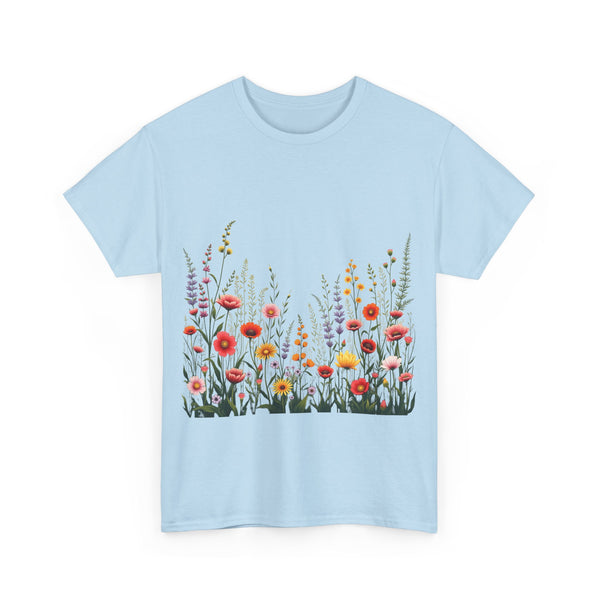Wildflowers, Graphic T-Shirts for Women, Floral Shirt, Womens Short Sleeve, Ladies Graphic Tees #5104TTS