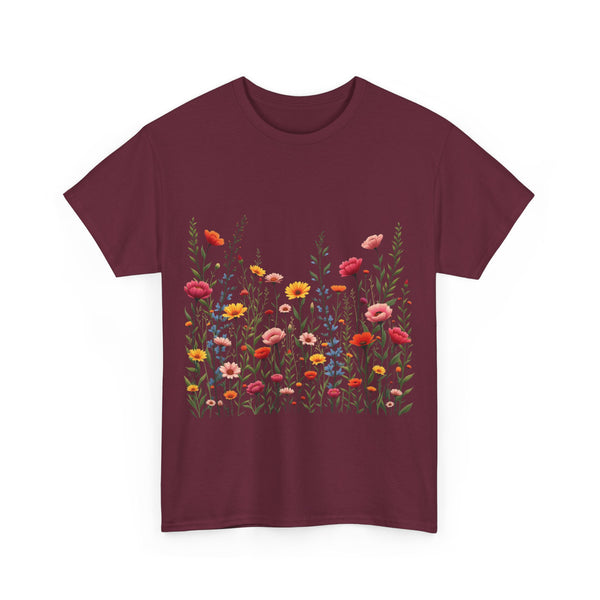 Wildflowers, Graphic T-Shirts for Women, Floral Shirt, Womens Short Sleeve, Ladies Graphic Tees #5103TTS