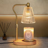Imenlox Dimmable Candle Warmer Lamp with Timer, Electric Melting Lamps for Jar Candles, Wax Melt Warmers with 2 * 50W Bulbs for Home Bedroom Decor (Wooden Base)